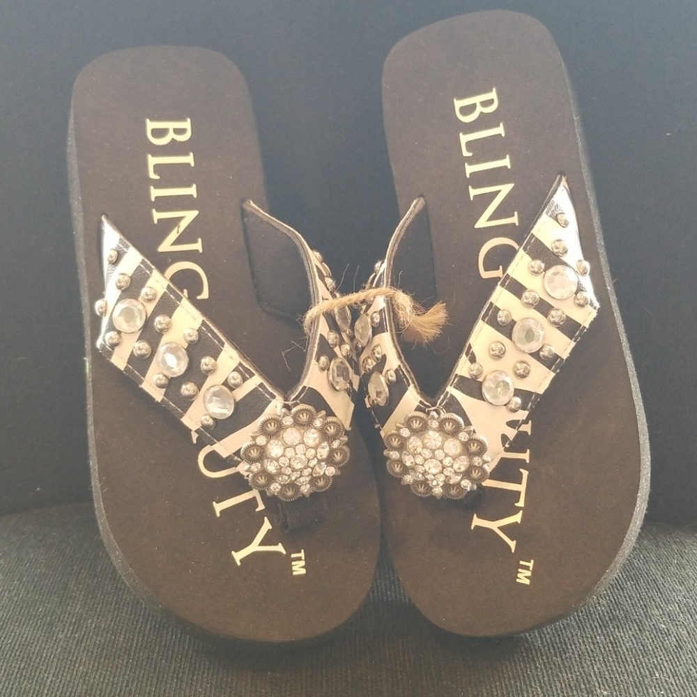 Rhinestone flip flops
